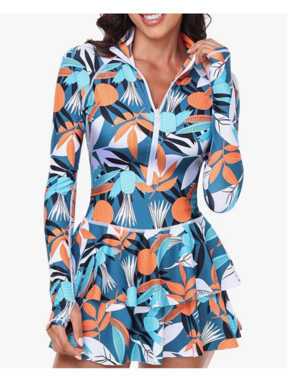 NEW Rash Guard 1 pc Modest Swimsuit Long Sleeve Swim UV UPF 50+ Swim Shirt S